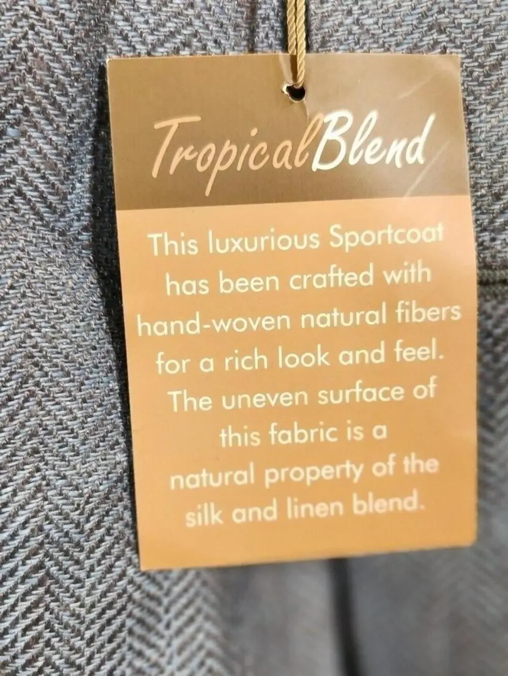 NEW Jos. A Bank 44 Long $395 Navy Herringbone Linen Silk Tropical Blend Blazer